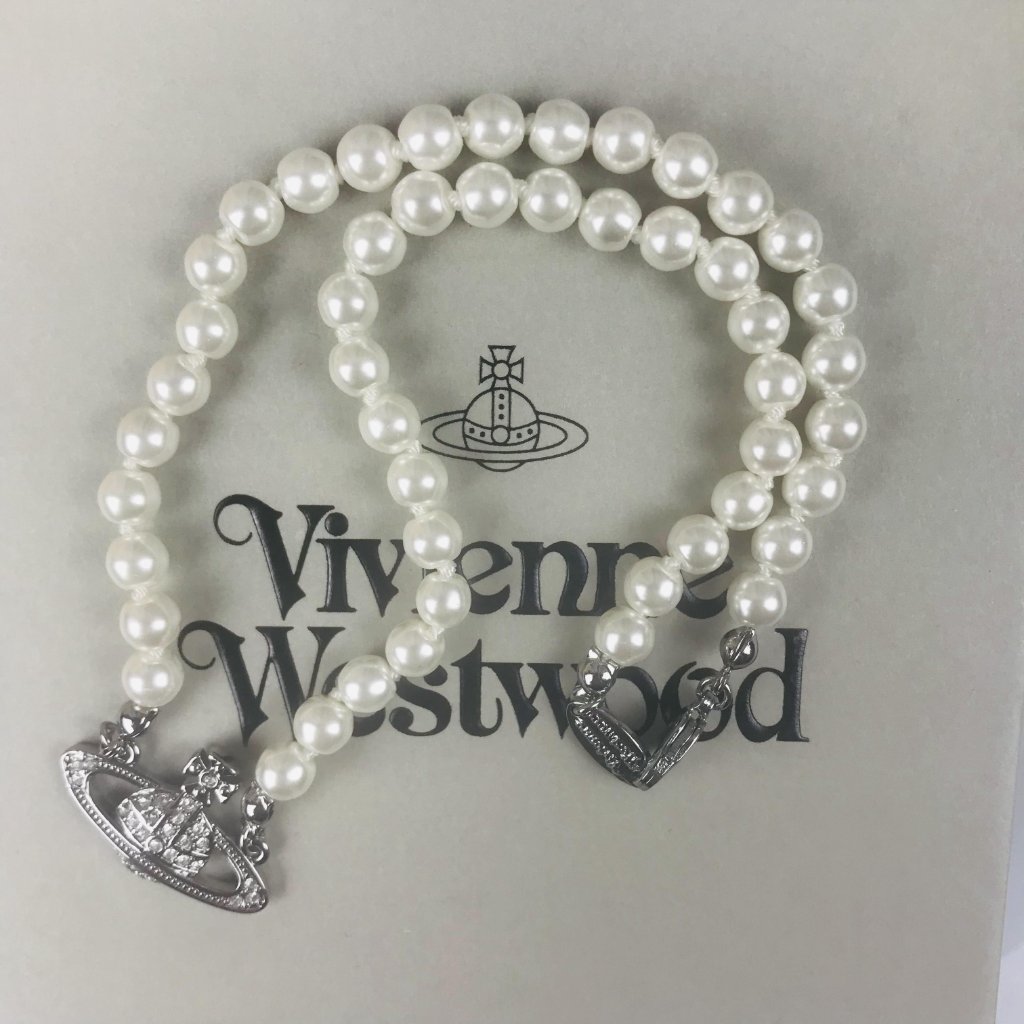 Brand New Vivienne Westwood Silver Orb Pearl Choker Necklace